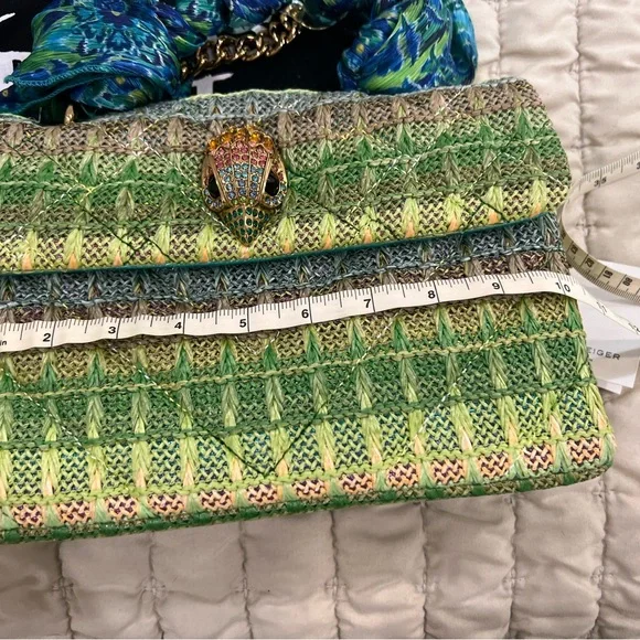 Kurt Geiger Woven Green and Blue Shoulder Bag - Picture 4 of 8
